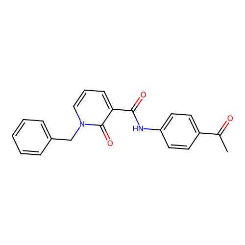 N-(4-acetylphenyl)-1-benzyl-2-oxo-1,2-dihydropyridine-3-carboxamide structure
