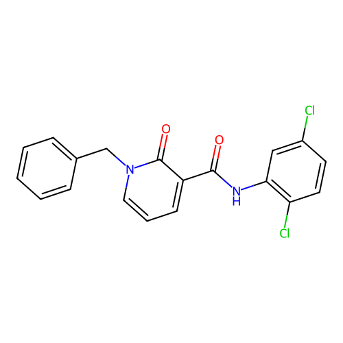 1-benzyl-N-(2,5-dichlorophenyl)-2-oxo-1,2-dihydropyridine-3-carboxamide structure