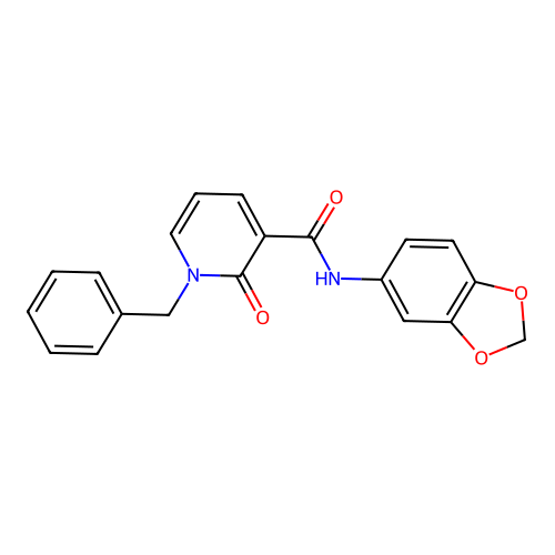 N-(1,3-benzodioxol-5-yl)-1-benzyl-2-oxopyridine-3-carboxamide structure