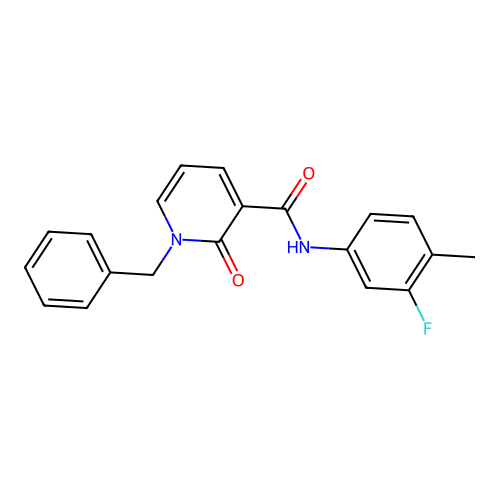 1-benzyl-N-(3-fluoro-4-methylphenyl)-2-oxo-1,2-dihydropyridine-3-carboxamide structure