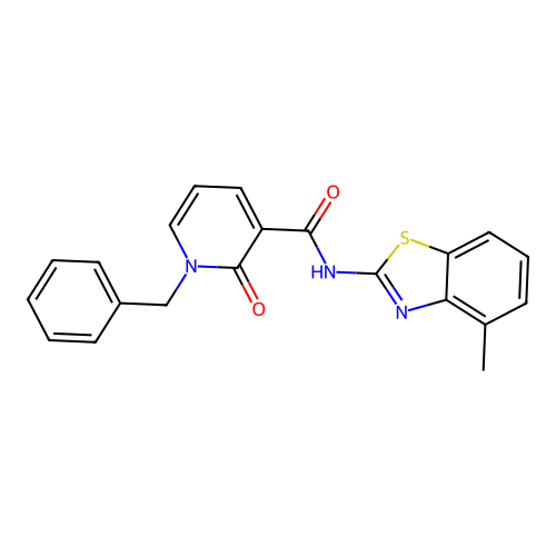 1-benzyl-N-(4-methyl-1,3-benzothiazol-2-yl)-2-oxo-1,2-dihydropyridine-3-carboxamide structure