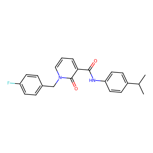 1-(4-fluorobenzyl)-N-(4-isopropylphenyl)-2-oxo-1,2-dihydropyridine-3-carboxamide structure