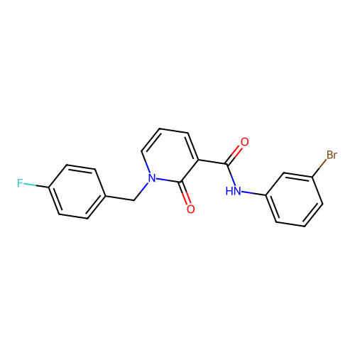 N-(3-bromophenyl)-1-(4-fluorobenzyl)-2-oxo-1,2-dihydropyridine-3-carboxamide structure