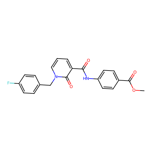Methyl 4-(1-(4-fluorobenzyl)-2-oxo-1,2-dihydropyridine-3-carboxamido)benzoate structure