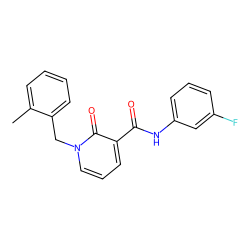N-(3-fluorophenyl)-1-(2-methylbenzyl)-2-oxo-1,2-dihydropyridine-3-carboxamide structure