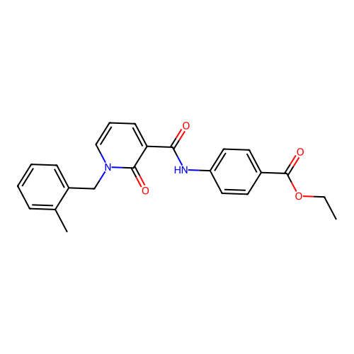 Ethyl 4-(1-(2-methylbenzyl)-2-oxo-1,2-dihydropyridine-3-carboxamido)benzoate structure