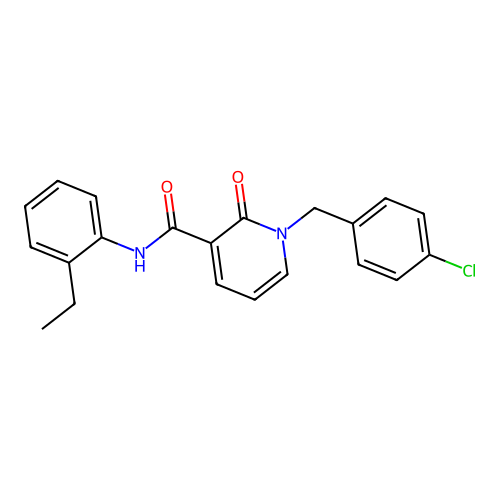1-(4-chlorobenzyl)-N-(2-ethylphenyl)-2-oxo-1,2-dihydropyridine-3-carboxamide structure