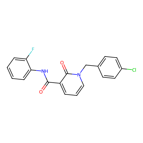 1-(4-chlorobenzyl)-N-(2-fluorophenyl)-2-oxo-1,2-dihydropyridine-3-carboxamide structure