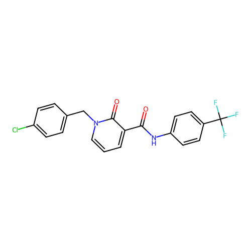 1-[(4-chlorophenyl)methyl]-2-oxo-N-[4-(trifluoromethyl)phenyl]-1,2-dihydropyridine-3-carboxamide structure