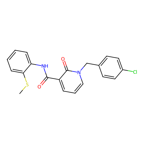 1-[(4-chlorophenyl)methyl]-N-[2-(methylsulfanyl)phenyl]-2-oxo-1,2-dihydropyridine-3-carboxamide structure