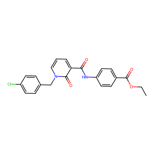 Ethyl 4-(1-(4-chlorobenzyl)-2-oxo-1,2-dihydropyridine-3-carboxamido)benzoate structure