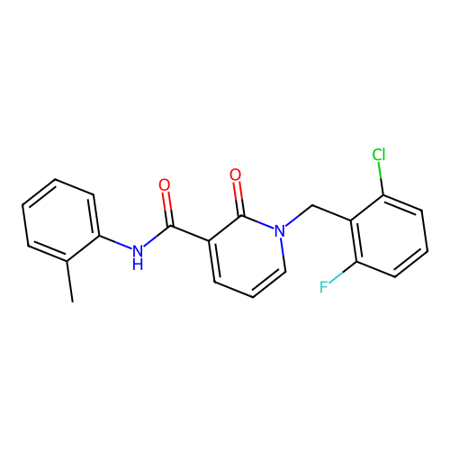 1-(2-chloro-6-fluorobenzyl)-2-oxo-N-(o-tolyl)-1,2-dihydropyridine-3-carboxamide structure