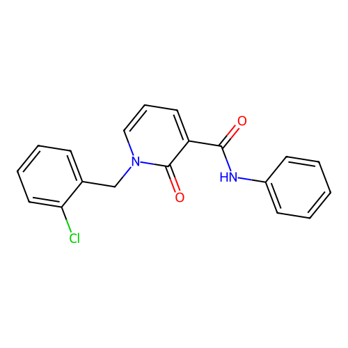 1-(2-chlorobenzyl)-2-oxo-N-phenyl-1,2-dihydropyridine-3-carboxamide structure