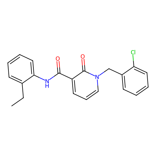 1-(2-chlorobenzyl)-N-(2-ethylphenyl)-2-oxo-1,2-dihydropyridine-3-carboxamide structure