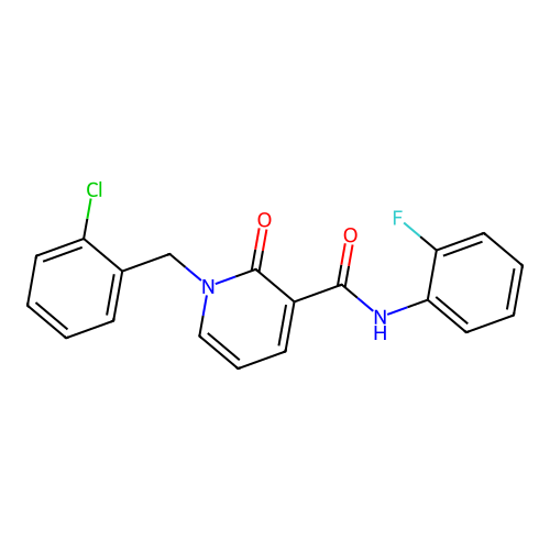 1-(2-chlorobenzyl)-N-(2-fluorophenyl)-2-oxo-1,2-dihydropyridine-3-carboxamide structure