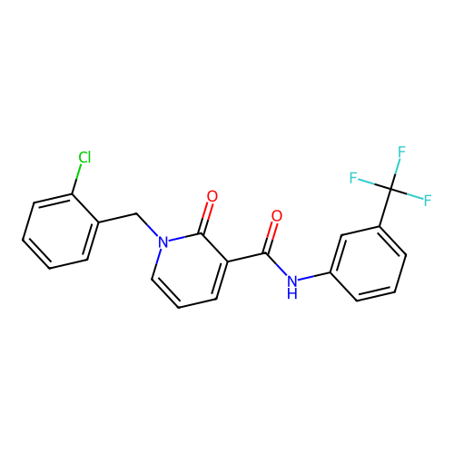 1-[(2-chlorophenyl)methyl]-2-oxo-N-[3-(trifluoromethyl)phenyl]-1,2-dihydropyridine-3-carboxamide structure