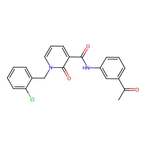 N-(3-acetylphenyl)-1-(2-chlorobenzyl)-2-oxo-1,2-dihydropyridine-3-carboxamide structure