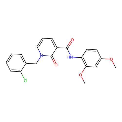 1-[(2-chlorophenyl)methyl]-N-(2,4-dimethoxyphenyl)-2-oxo-1,2-dihydropyridine-3-carboxamide structure