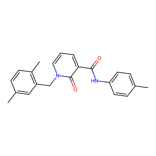 1-(2,5-dimethylbenzyl)-2-oxo-N-(p-tolyl)-1,2-dihydropyridine-3-carboxamide structure