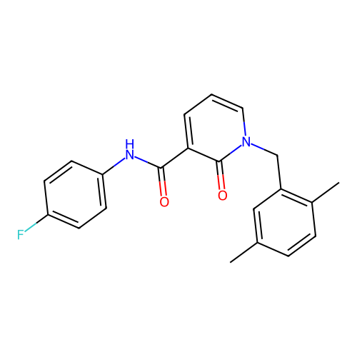 1-[(2,5-dimethylphenyl)methyl]-N-(4-fluorophenyl)-2-oxo-1,2-dihydropyridine-3-carboxamide structure