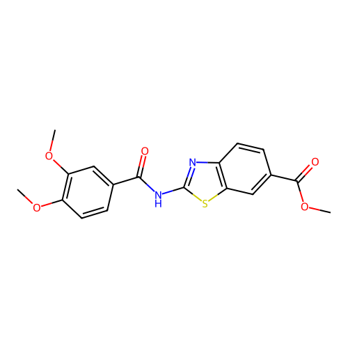 Methyl 2-(3,4-dimethoxybenzamido)benzo[d]thiazole-6-carboxylate structure