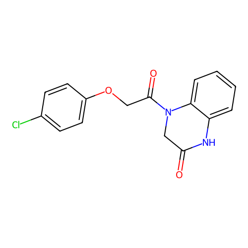 4-[2-(4-Chlorophenoxy)acetyl]-1,3-dihydroquinoxalin-2-one structure