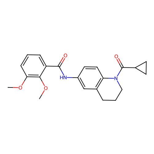 N-[1-(cyclopropanecarbonyl)-3,4-dihydro-2H-quinolin-6-yl]-2,3-dimethoxybenzamide structure