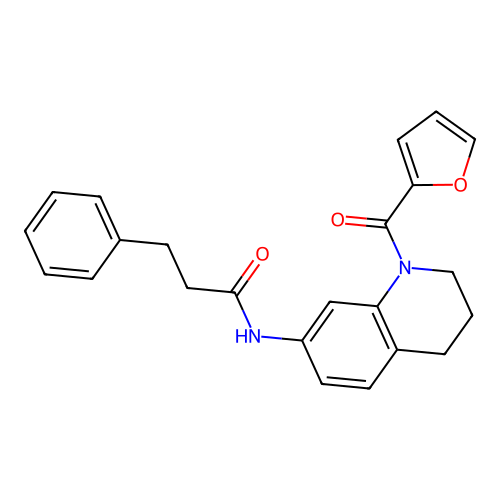 N-[1-(furan-2-carbonyl)-1,2,3,4-tetrahydroquinolin-7-yl]-3-phenylpropanamide structure