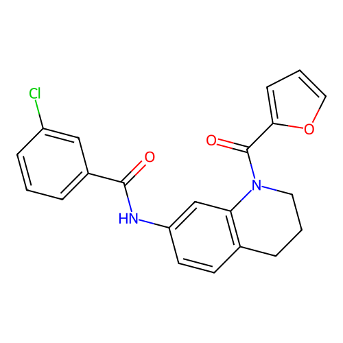 3-chloro-N-[1-(furan-2-carbonyl)-1,2,3,4-tetrahydroquinolin-7-yl]benzamide structure