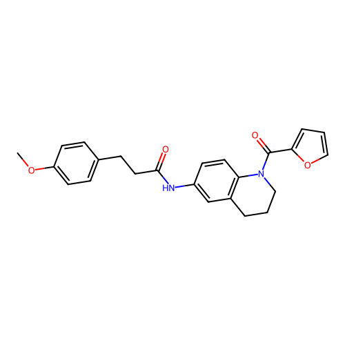N-[1-(furan-2-carbonyl)-1,2,3,4-tetrahydroquinolin-6-yl]-3-(4-methoxyphenyl)propanamide structure