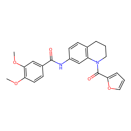 N-[1-(furan-2-carbonyl)-1,2,3,4-tetrahydroquinolin-7-yl]-3,4-dimethoxybenzamide structure