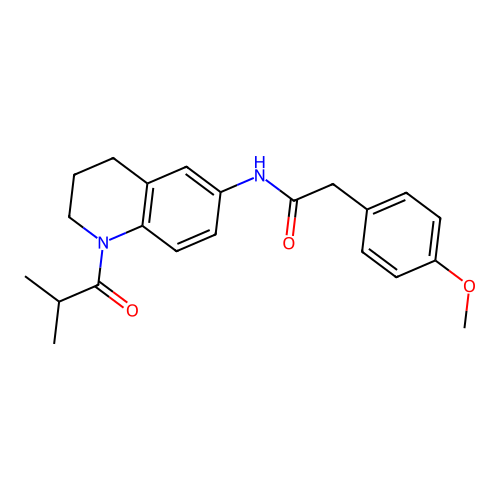 N-(1-isobutyryl-1,2,3,4-tetrahydroquinolin-6-yl)-2-(4-methoxyphenyl)acetamide structure