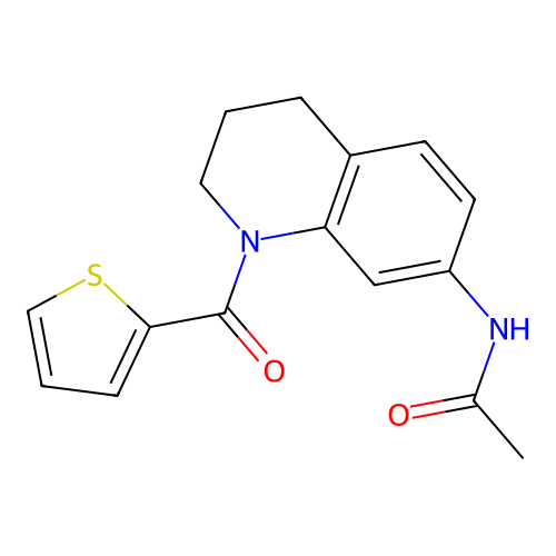 N-[1-(thiophene-2-carbonyl)-1,2,3,4-tetrahydroquinolin-7-yl]acetamide structure
