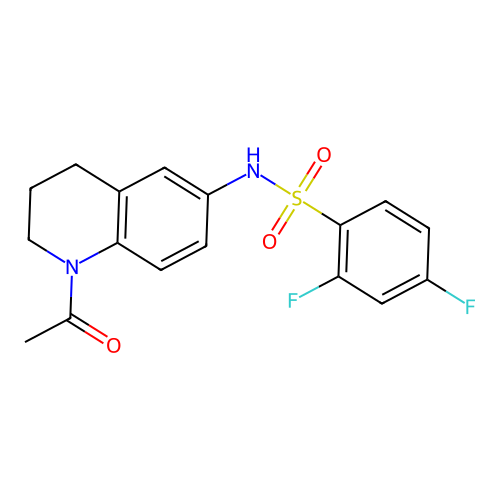 N-(1-acetyl-3,4-dihydro-2H-quinolin-6-yl)-2,4-difluorobenzenesulfonamide structure
