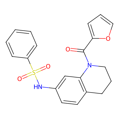 N-[1-(furan-2-carbonyl)-1,2,3,4-tetrahydroquinolin-7-yl]benzenesulfonamide structure
