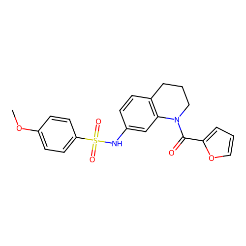 N-[1-(furan-2-carbonyl)-1,2,3,4-tetrahydroquinolin-7-yl]-4-methoxybenzene-1-sulfonamide structure