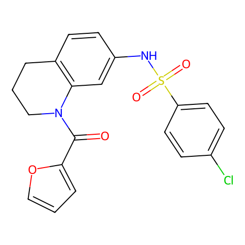 4-chloro-N-[1-(furan-2-carbonyl)-1,2,3,4-tetrahydroquinolin-7-yl]benzene-1-sulfonamide structure