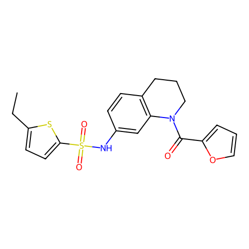 5-ethyl-N-[1-(furan-2-carbonyl)-1,2,3,4-tetrahydroquinolin-7-yl]thiophene-2-sulfonamide structure