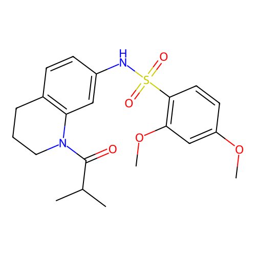 N-(1-isobutyryl-1,2,3,4-tetrahydroquinolin-7-yl)-2,4-dimethoxybenzenesulfonamide structure