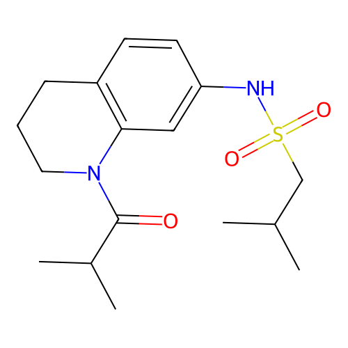 N-(1-isobutyryl-1,2,3,4-tetrahydroquinolin-7-yl)-2-methylpropane-1-sulfonamide structure