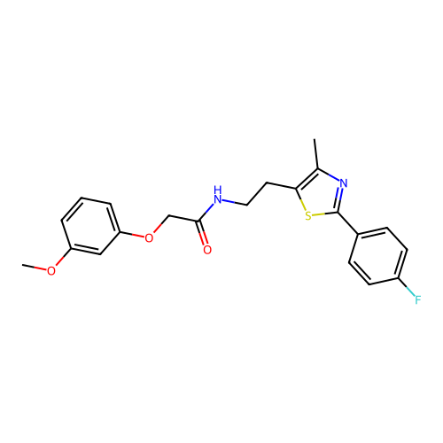 N-{2-[2-(4-fluorophenyl)-4-methyl-1,3-thiazol-5-yl]ethyl}-2-(3-methoxyphenoxy)acetamide structure