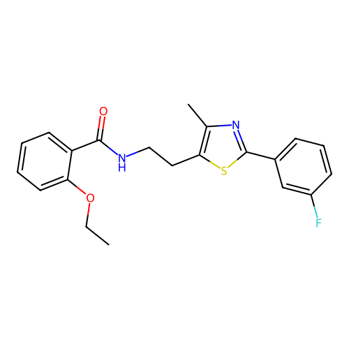 2-ethoxy-N-{2-[2-(3-fluorophenyl)-4-methyl-1,3-thiazol-5-yl]ethyl}benzamide structure