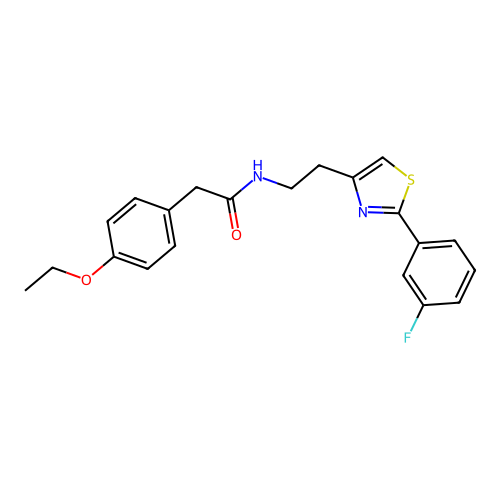 2-(4-ethoxyphenyl)-N-{2-[2-(3-fluorophenyl)-1,3-thiazol-4-yl]ethyl}acetamide structure