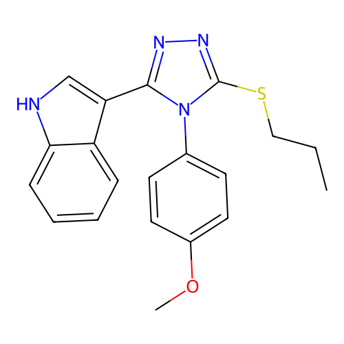 3-[4-(4-methoxyphenyl)-5-(propylsulfanyl)-4H-1,2,4-triazol-3-yl]-1H-indole structure