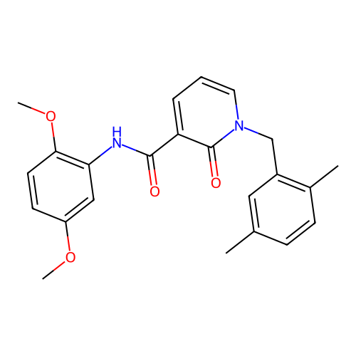 N-(2,5-dimethoxyphenyl)-1-[(2,5-dimethylphenyl)methyl]-2-oxo-1,2-dihydropyridine-3-carboxamide structure