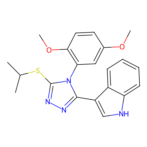 3-(4-(2,5-dimethoxyphenyl)-5-(isopropylthio)-4H-1,2,4-triazol-3-yl)-1H-indole structure
