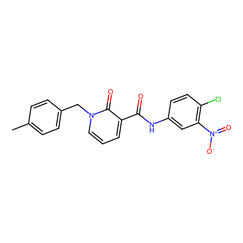 N-(4-chloro-3-nitrophenyl)-1-[(4-methylphenyl)methyl]-2-oxo-1,2-dihydropyridine-3-carboxamide structure
