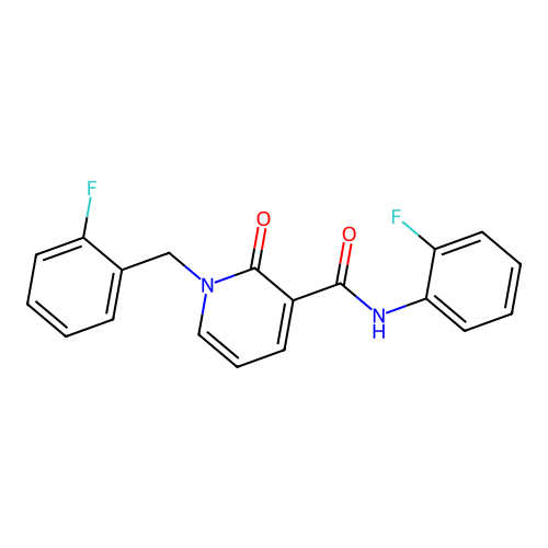 1-(2-fluorobenzyl)-N-(2-fluorophenyl)-2-oxo-1,2-dihydropyridine-3-carboxamide structure