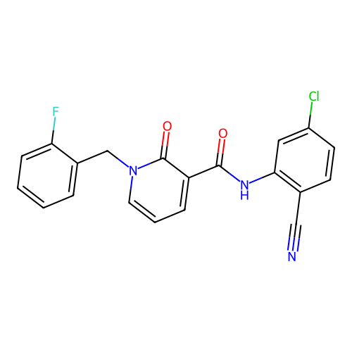 N-(5-chloro-2-cyanophenyl)-1-[(2-fluorophenyl)methyl]-2-oxo-1,2-dihydropyridine-3-carboxamide structure