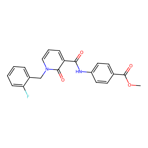 Methyl 4-(1-(2-fluorobenzyl)-2-oxo-1,2-dihydropyridine-3-carboxamido)benzoate structure